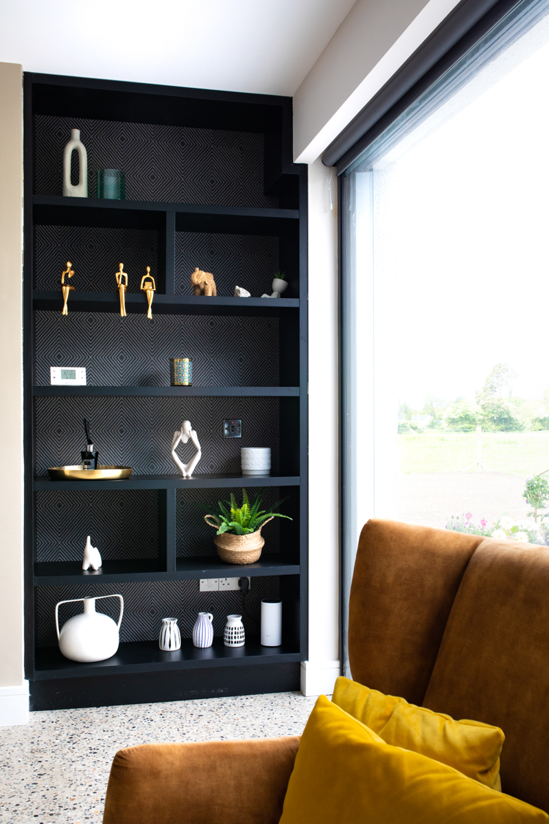 Read more about the article Custom Shelving & Wallpaper Back